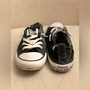 Dark Grey Velvet Low-Top Converse All Star Slip-In Shoes